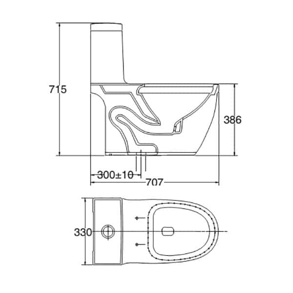 Bồn cầu liền 1 khối Viglacera V35M + Xịt nhựa VG826