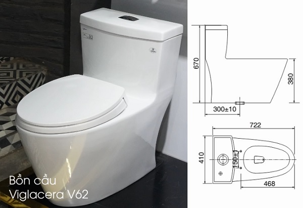 BỒN CẦU 1 KHỐI VIGLACERA V62