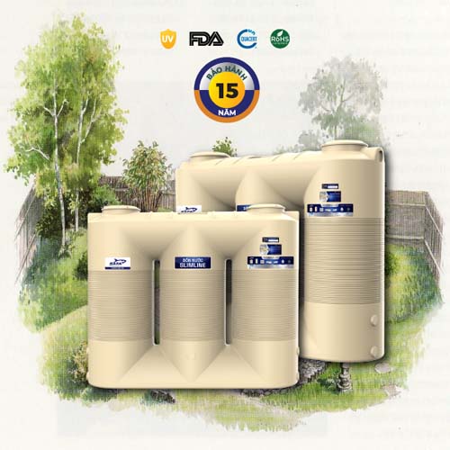 Bồn Nhựa Đứng Slimline 3500L Sata